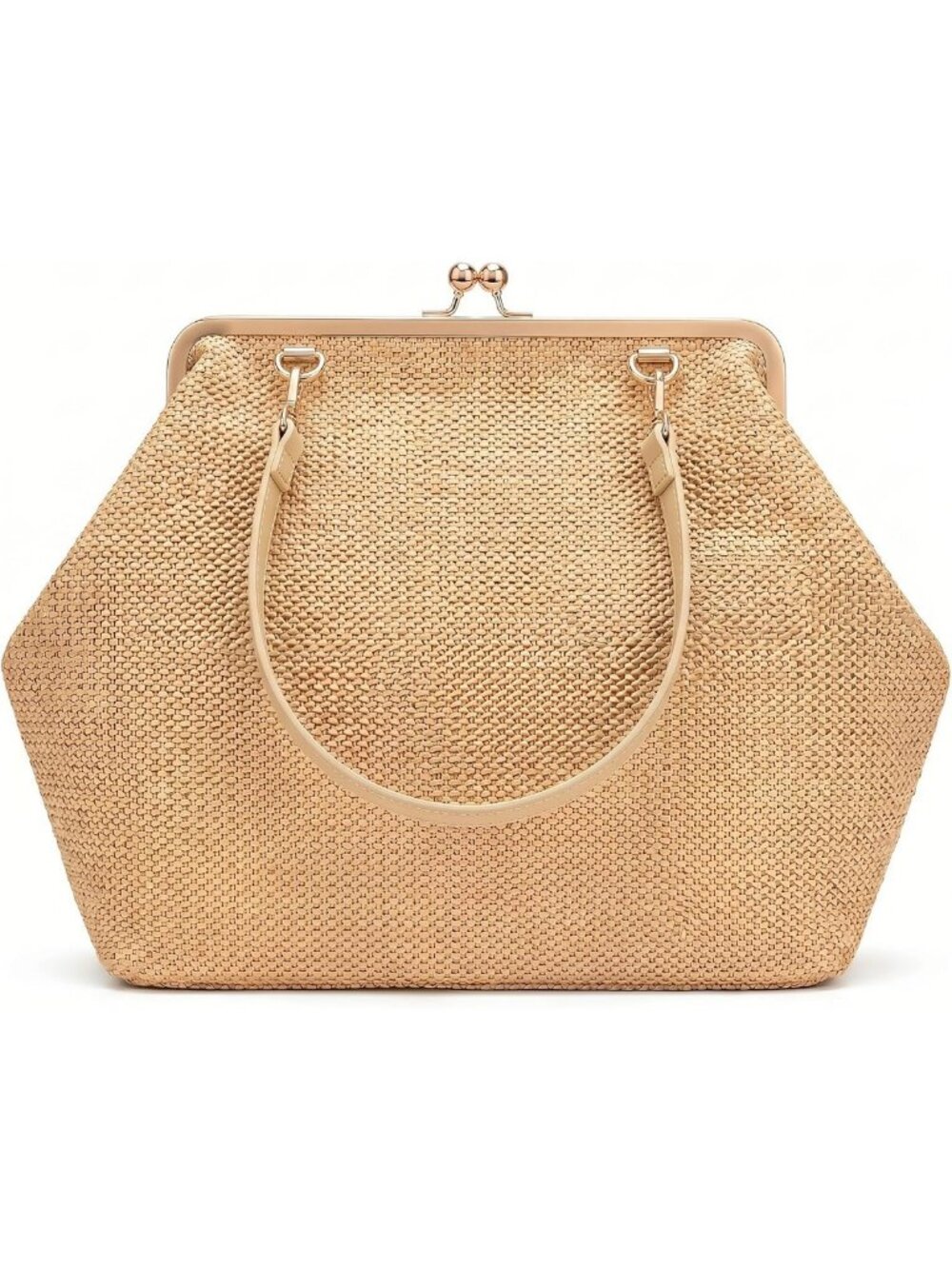 Chic PU Leather Kiss Lock Frame Handbag - Versatile Tote, Messenger, Hobo Purse